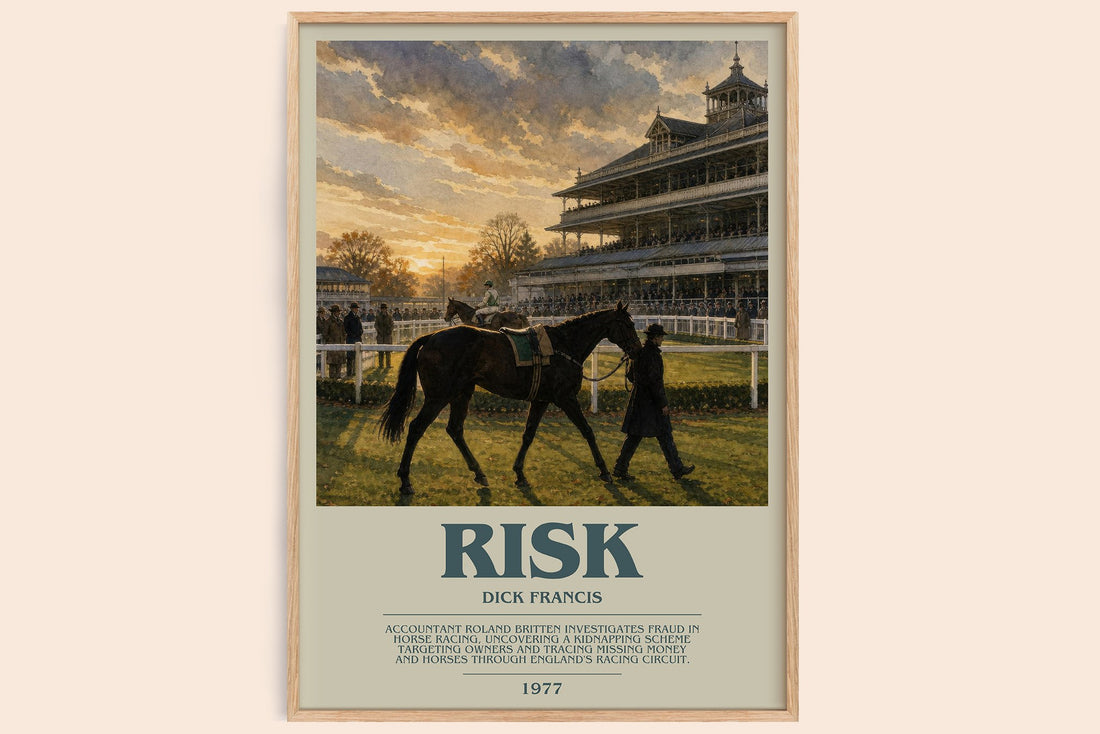 Risk bookish book poster by Dick Francis – framed literary art print