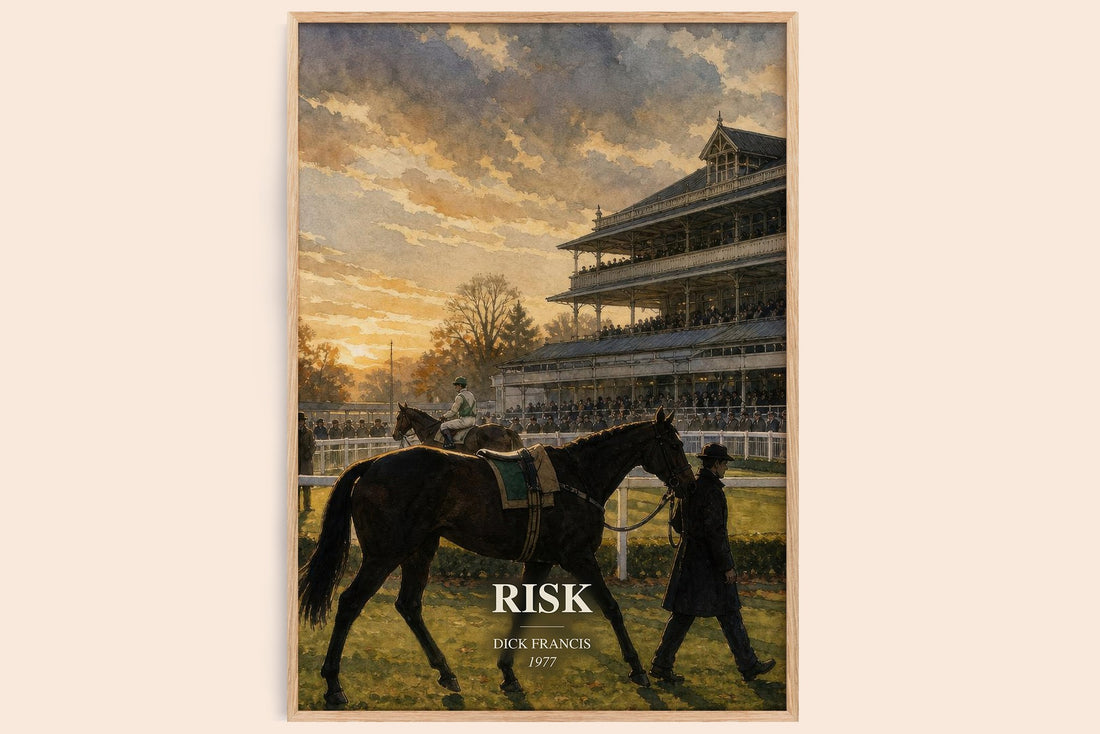 Risk watercolour book poster by Dick Francis – framed literary art print