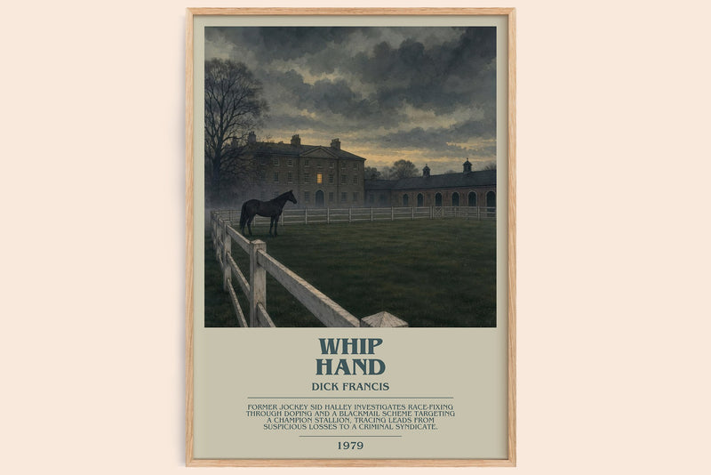 Whip Hand bookish book poster by Dick Francis – framed literary art print