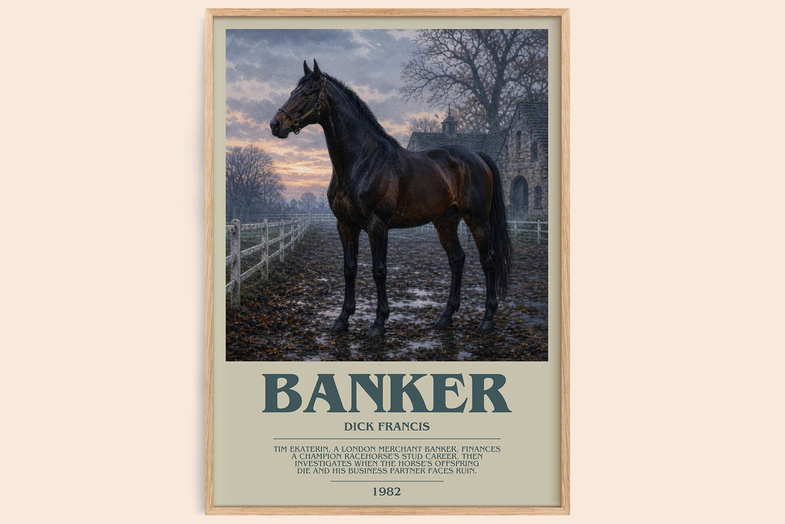 Banker bookish book poster by Dick Francis – framed literary art print