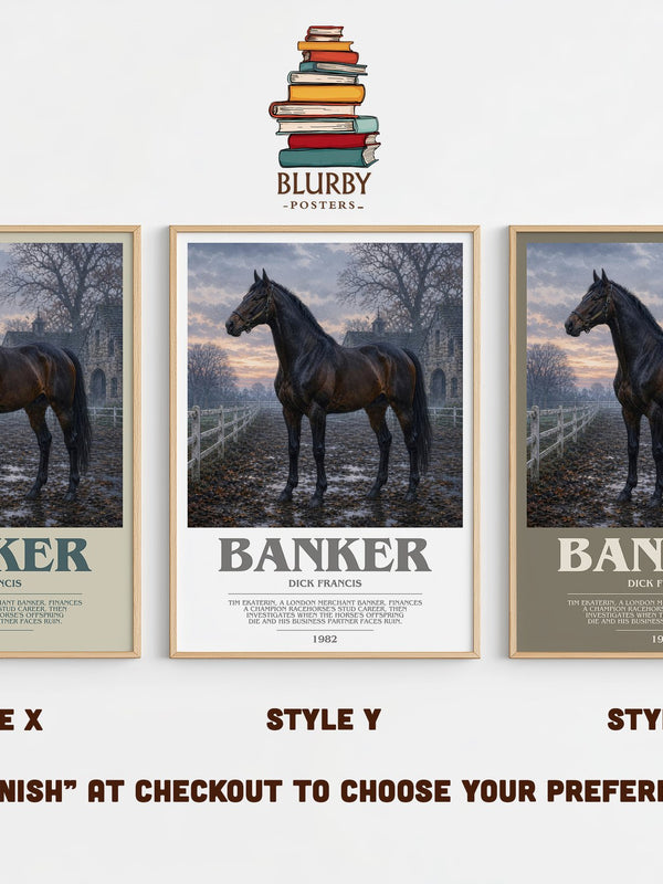 Banker bookish print in frame leaning in hallway – thriller wall art