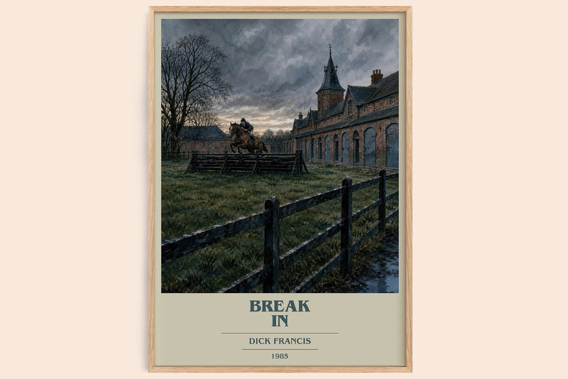 Break In book cover book poster by Dick Francis – framed literary art print