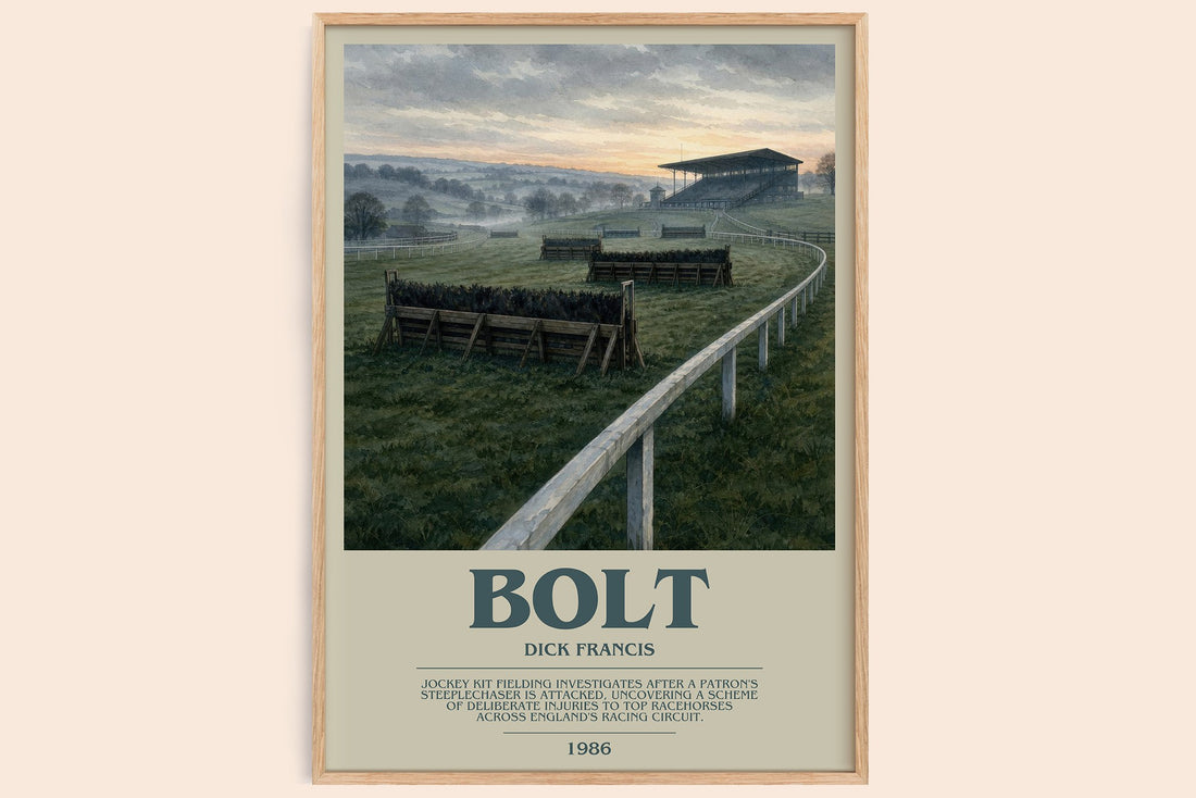 Bolt bookish book poster by Dick Francis – framed literary art print