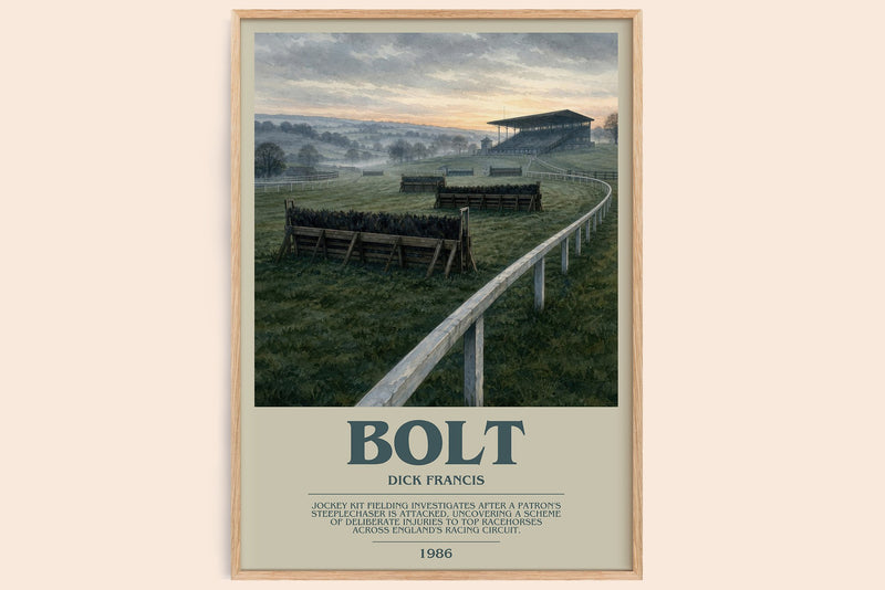 Bolt bookish book poster by Dick Francis – framed literary art print