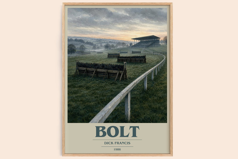 Bolt book cover book poster by Dick Francis – framed literary art print