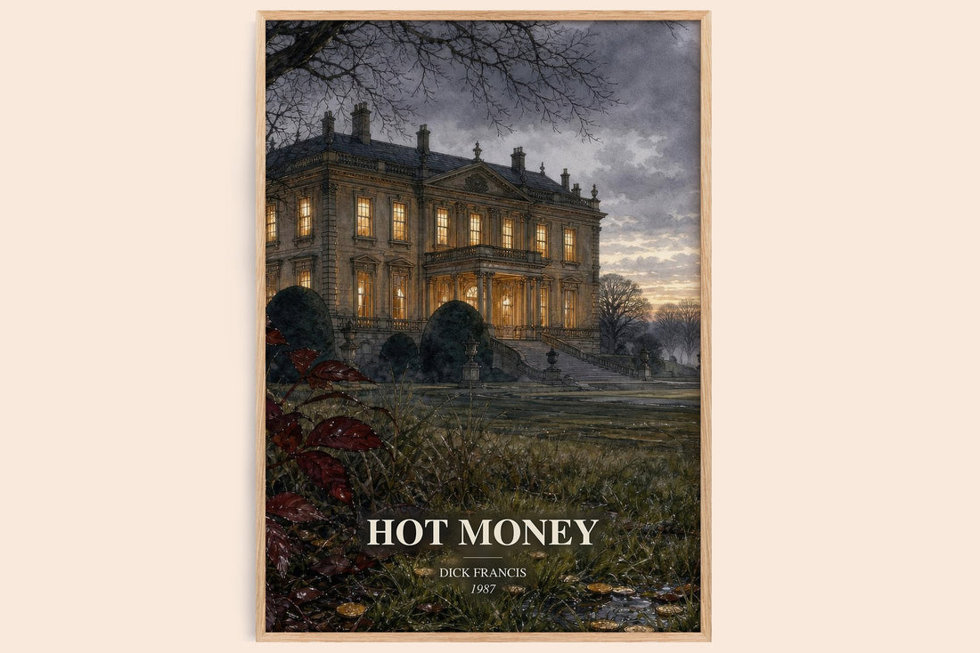 Hot Money watercolour book poster by Dick Francis – framed literary art print
