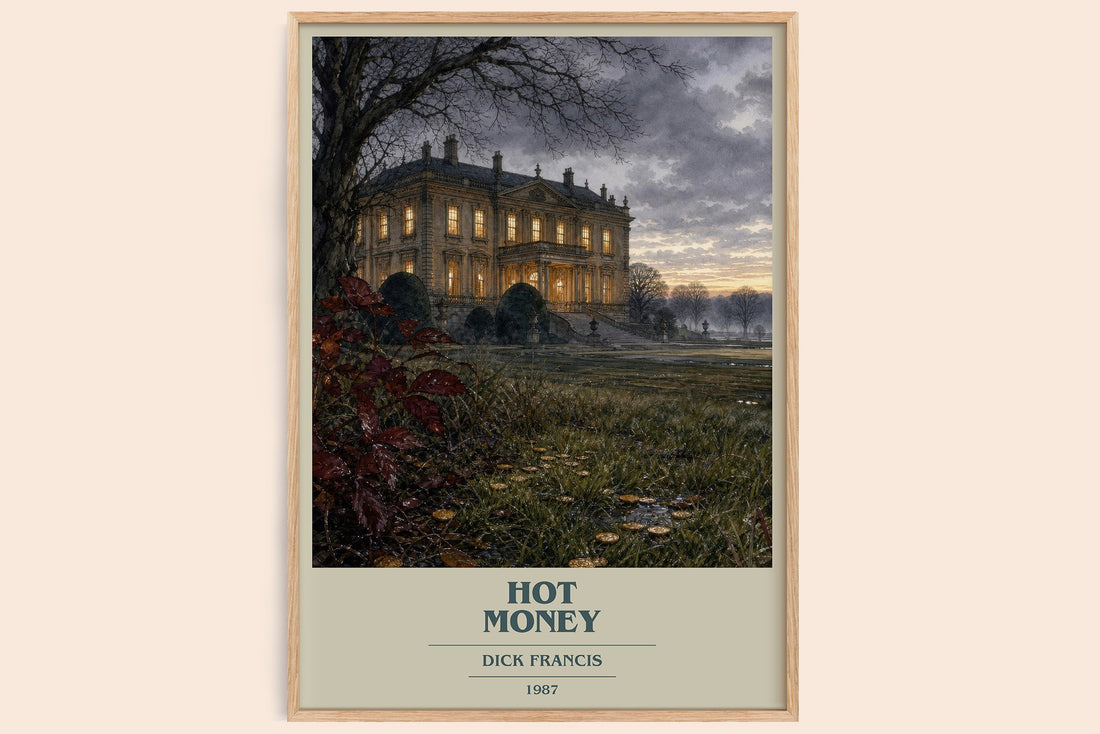 Hot Money book cover book poster by Dick Francis – framed literary art print