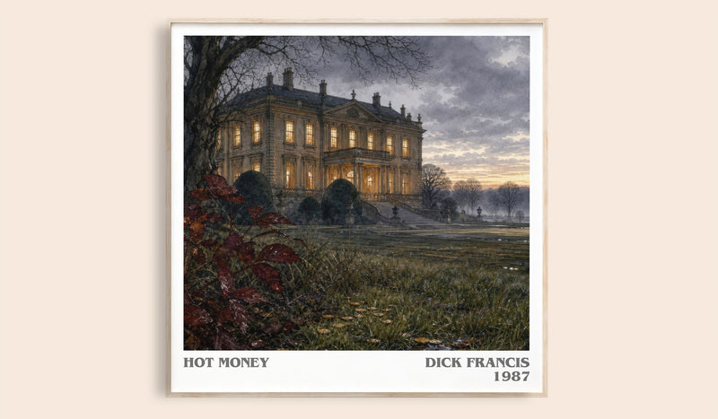 Hot Money literary book poster by Dick Francis – framed literary art print