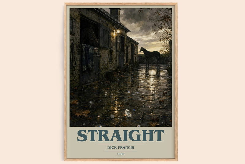 Straight book cover book poster by Dick Francis – framed literary art print