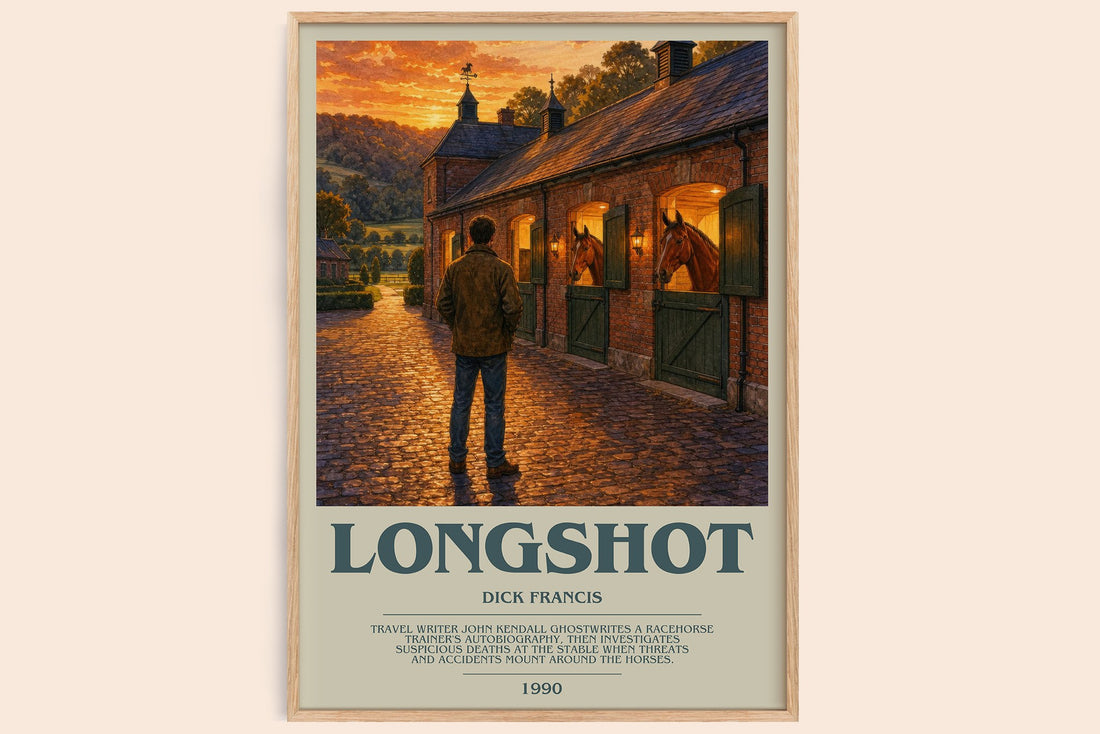 Longshot bookish book poster by Dick Francis – framed literary art print