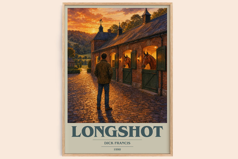 Longshot book cover book poster by Dick Francis – framed literary art print