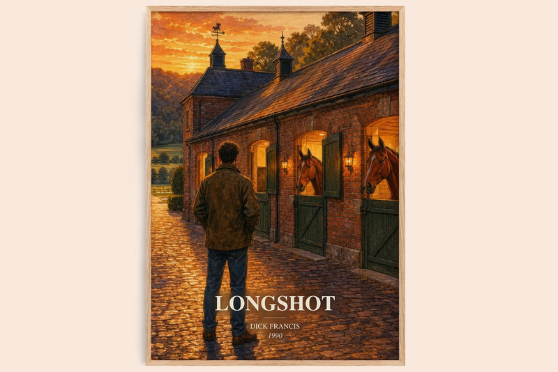 Longshot watercolour book poster by Dick Francis – framed literary art print
