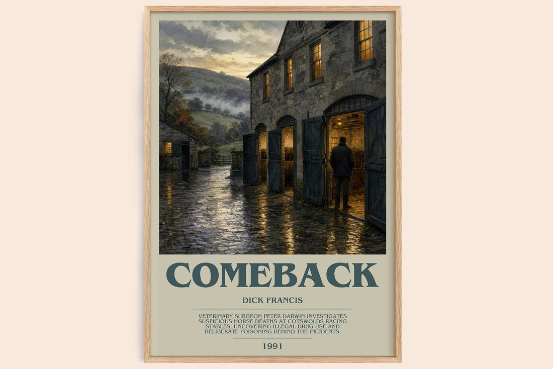 Comeback bookish book poster by Dick Francis – framed literary art print
