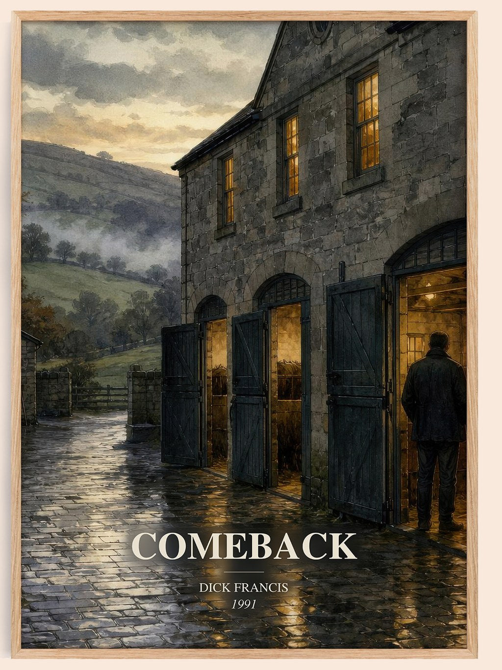 Comeback watercolour book poster by Dick Francis – framed literary art print