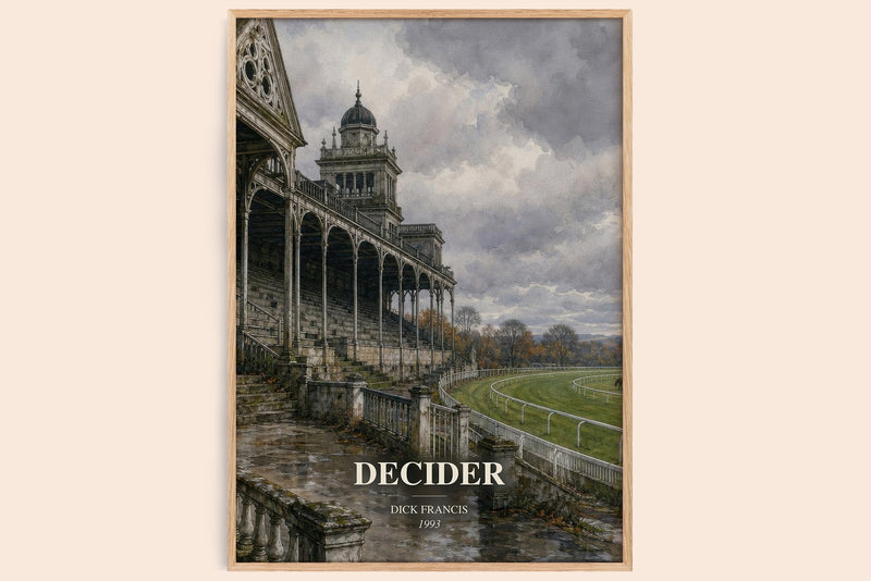 Decider watercolour book poster by Dick Francis – framed literary art print