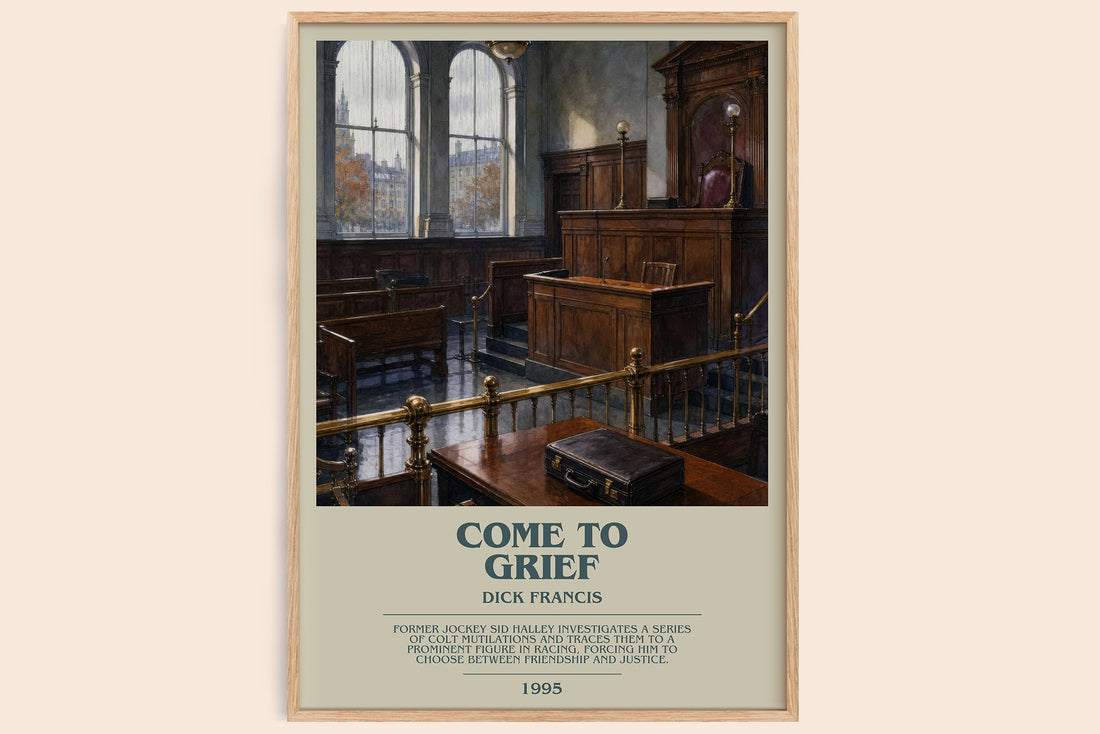 Come to Grief bookish book poster by Dick Francis – framed literary art print