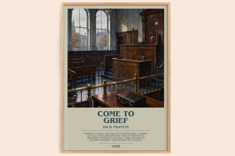 Come to Grief bookish book poster by Dick Francis – framed literary art print