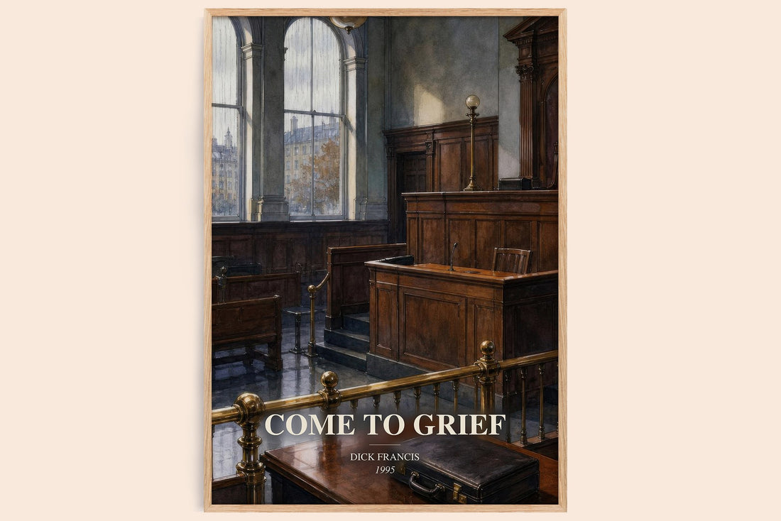 Come to Grief watercolour book poster by Dick Francis – framed literary art print