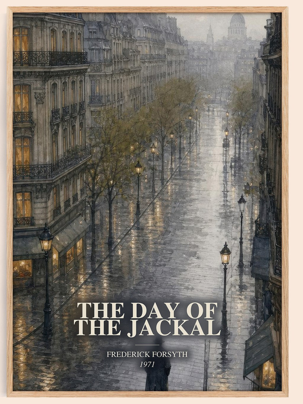 The Day of the Jackal watercolour book poster by Frederick Forsyth – framed literary art print