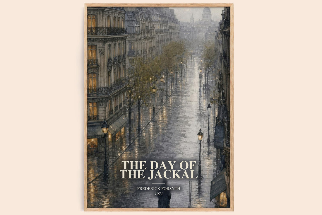 The Day of the Jackal watercolour book poster by Frederick Forsyth – framed literary art print