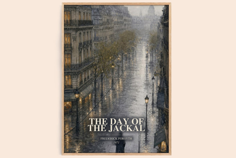 The Day of the Jackal watercolour book poster by Frederick Forsyth – framed literary art print
