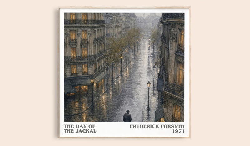 The Day of the Jackal Literary Art Print by Frederick Forsyth (Square style)