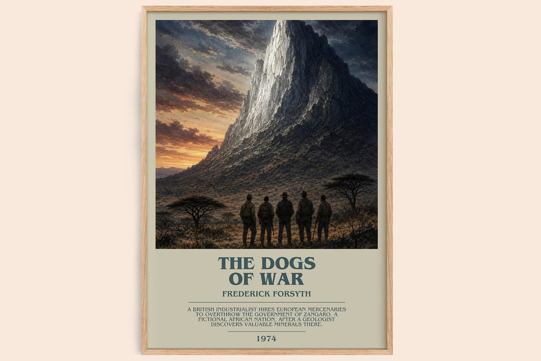 The Dogs of War bookish book poster by Frederick Forsyth – framed literary art print