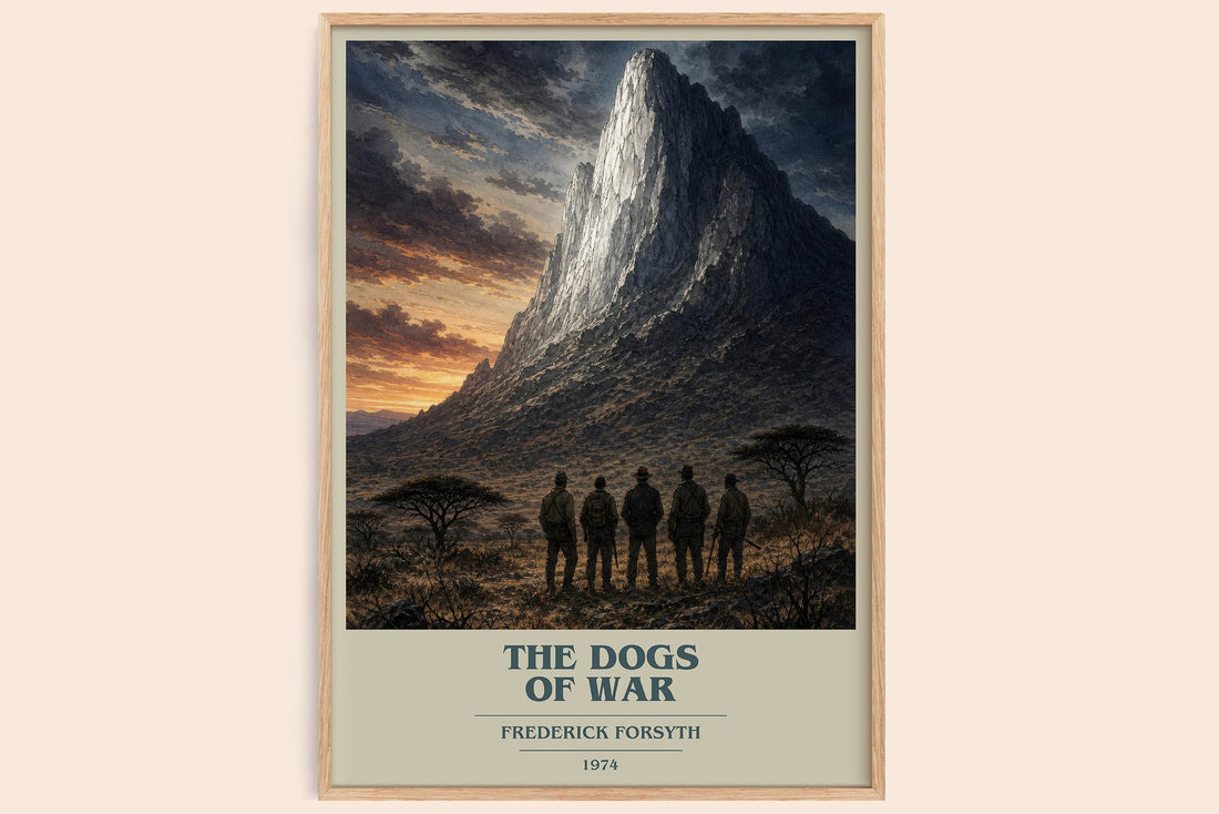The Dogs of War book cover book poster by Frederick Forsyth – framed literary art print