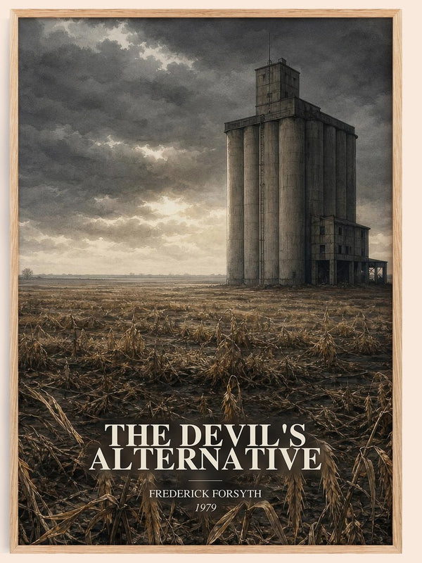 The Devil's Alternative watercolour book poster by Frederick Forsyth – framed literary art print