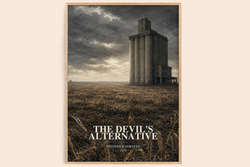 The Devil's Alternative watercolour book poster by Frederick Forsyth – framed literary art print