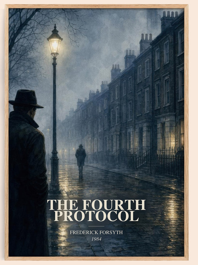 The Fourth Protocol Book Watercolour Illustration by Frederick Forsyth