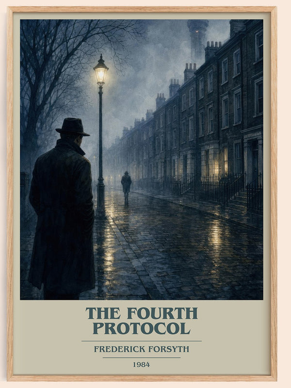 The Fourth Protocol book cover book poster by Frederick Forsyth – framed literary art print