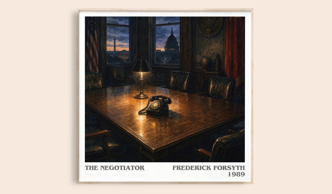 The Negotiator literary book poster by Frederick Forsyth – framed literary art print