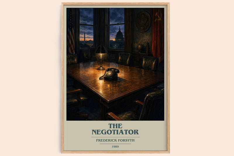 The Negotiator book cover book poster by Frederick Forsyth – framed literary art print