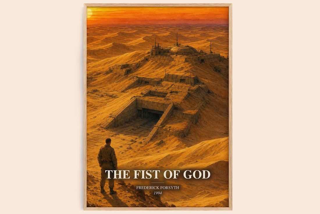 The Fist of God watercolour book poster by Frederick Forsyth – framed literary art print
