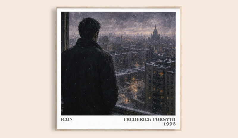 Icon literary book poster by Frederick Forsyth – framed literary art print