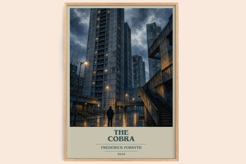 The Cobra book cover book poster by Frederick Forsyth – framed literary art print