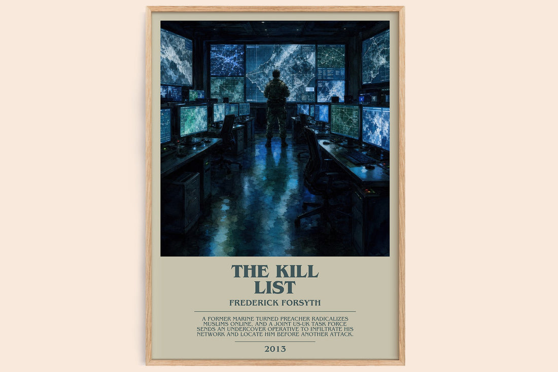 The Kill List bookish book poster by Frederick Forsyth – framed literary art print