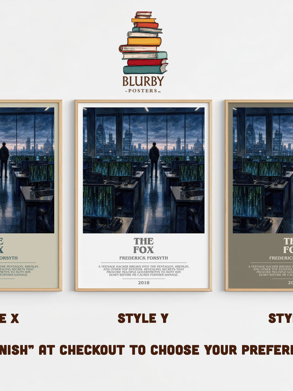 The Fox bookish print in frame leaning in hallway – thriller wall art