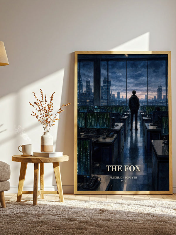 The Fox watercolour print in frame leaning in hallway – thriller wall art