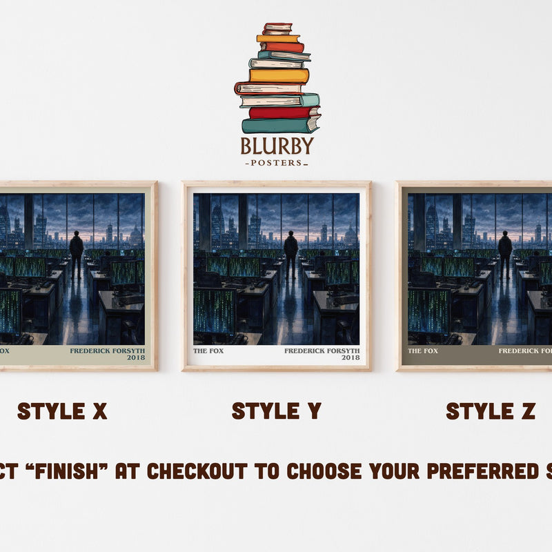 The Fox literary print in frame leaning in hallway – thriller wall art