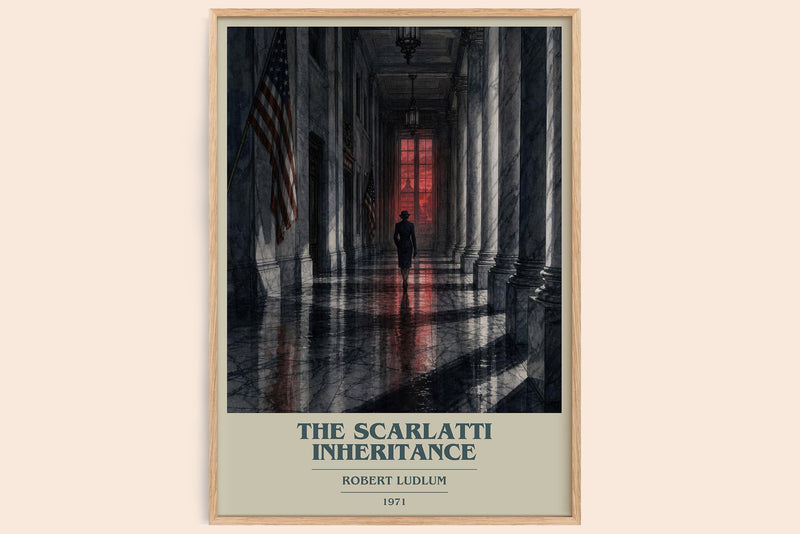 The Scarlatti Inheritance Book Cover Poster by Robert Ludlum (Modern Minimalist style)