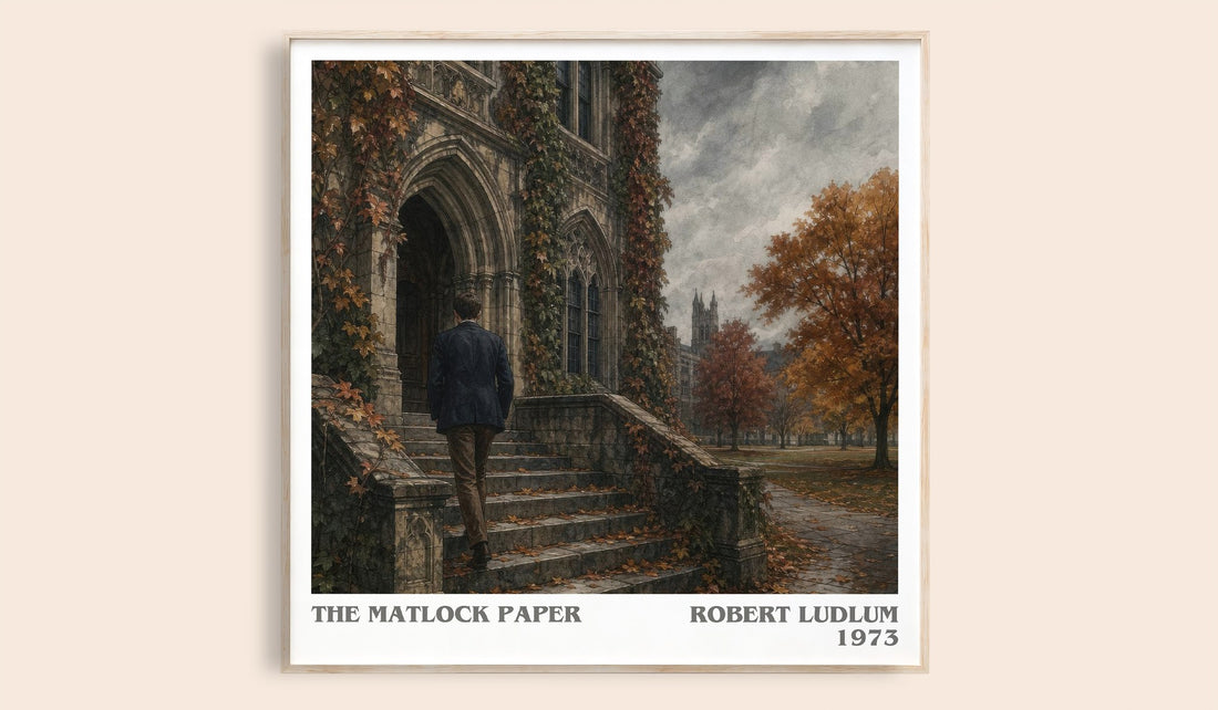 The Matlock Paper literary book poster by Robert Ludlum – framed literary art print