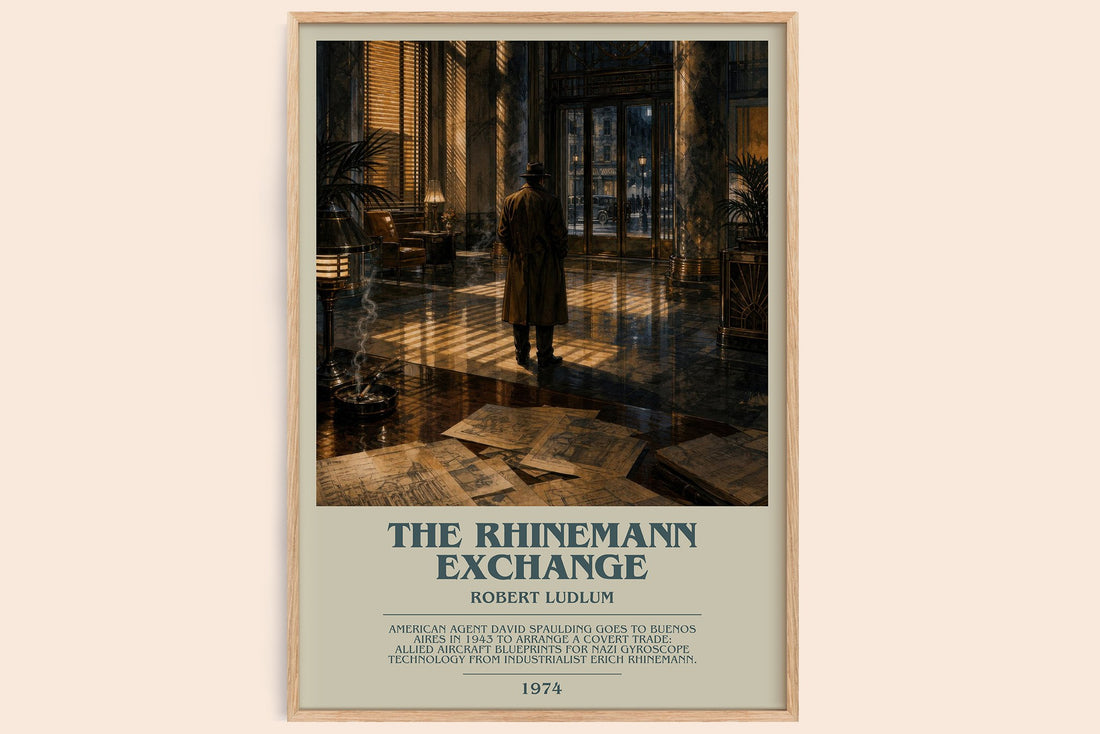 The Rhinemann Exchange bookish book poster by Robert Ludlum – framed literary art print