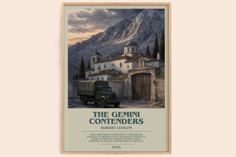 The Gemini Contenders bookish book poster by Robert Ludlum – framed literary art print