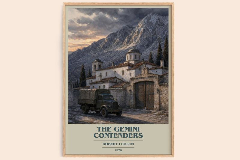 The Gemini Contenders book cover book poster by Robert Ludlum – framed literary art print