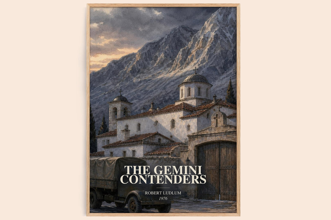 The Gemini Contenders watercolour book poster by Robert Ludlum – framed literary art print