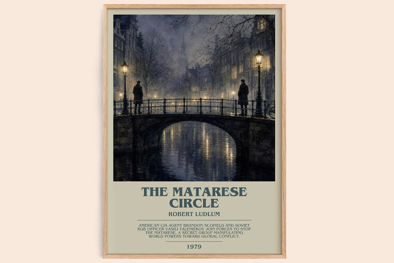 The Matarese Circle bookish book poster by Robert Ludlum – framed literary art print