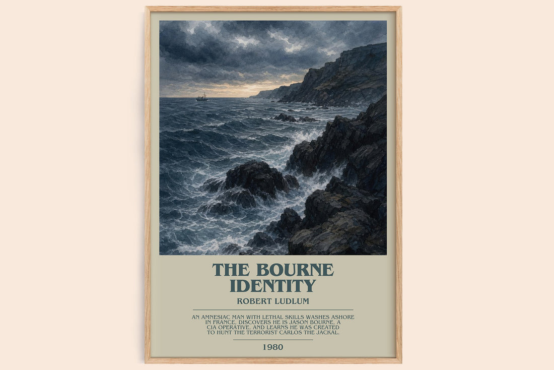 The Bourne Identity bookish book poster by Robert Ludlum – framed literary art print