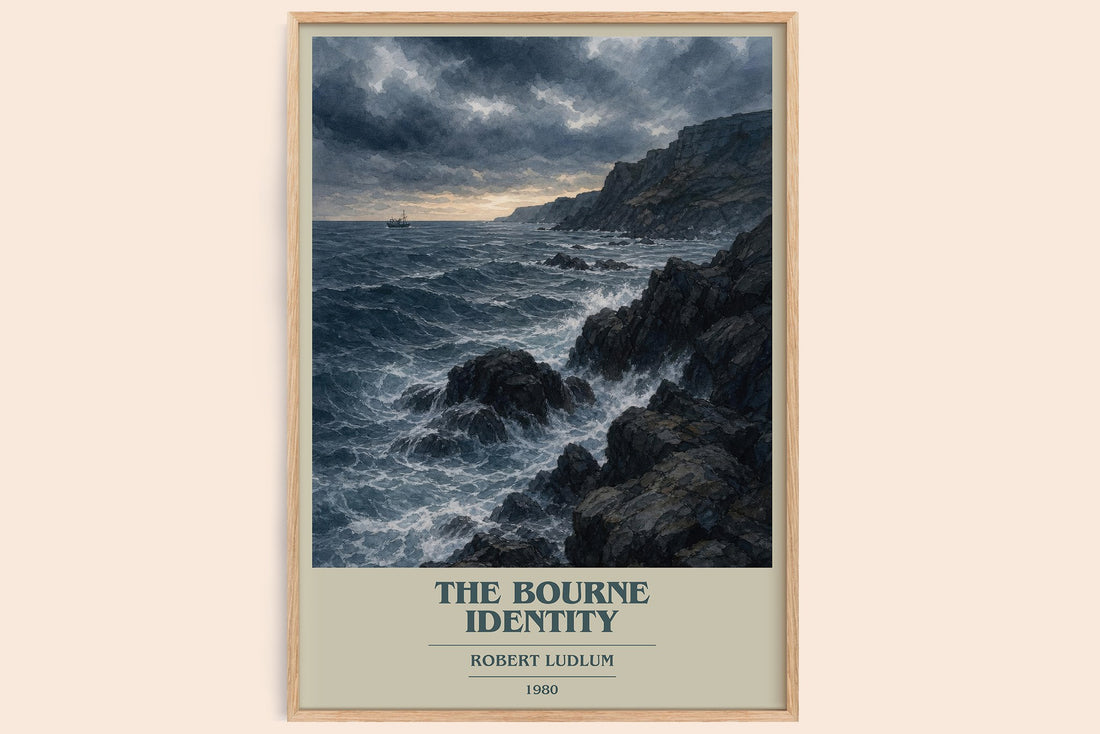 The Bourne Identity book cover book poster by Robert Ludlum – framed literary art print